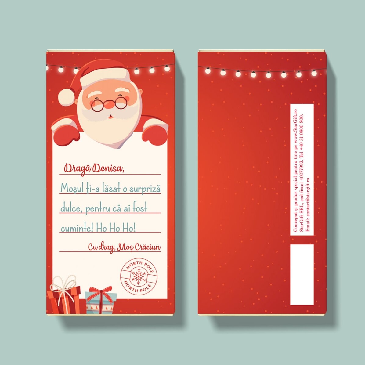 Chocolat personnalisé avec un message - Père Noël