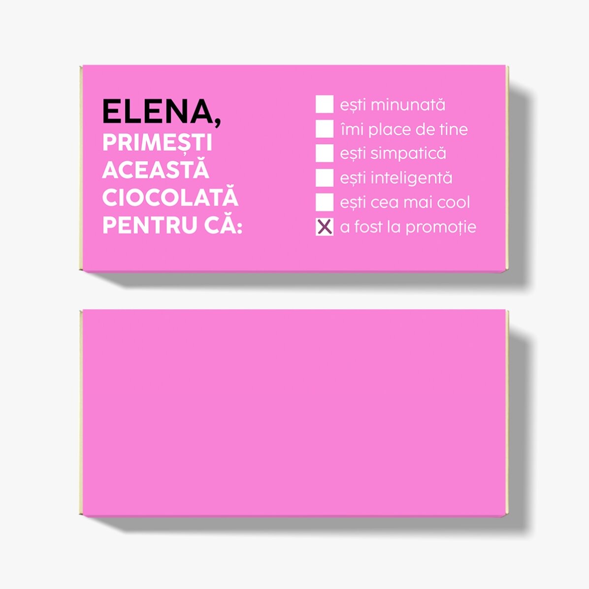 Chocolat personnalisé avec un message - Parce que