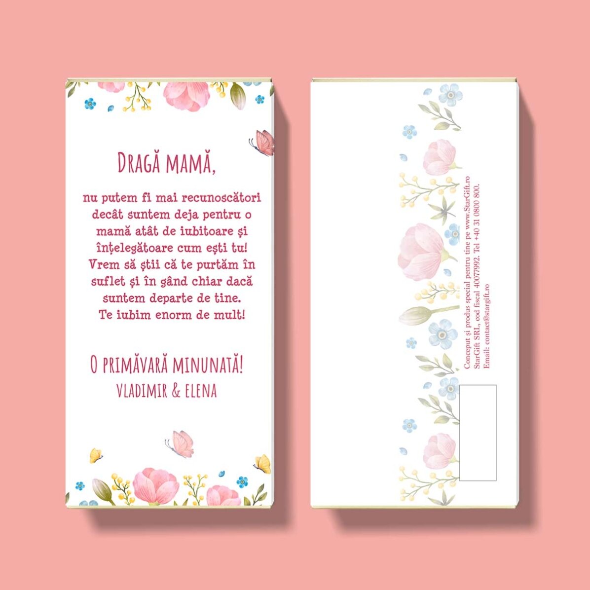 Chocolat personnalisé avec un message pour maman