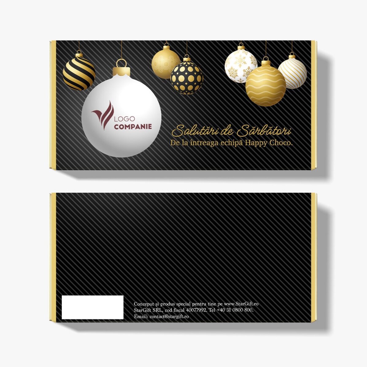 Chocolat personnalisé avec message et logo - Vœux de fin d