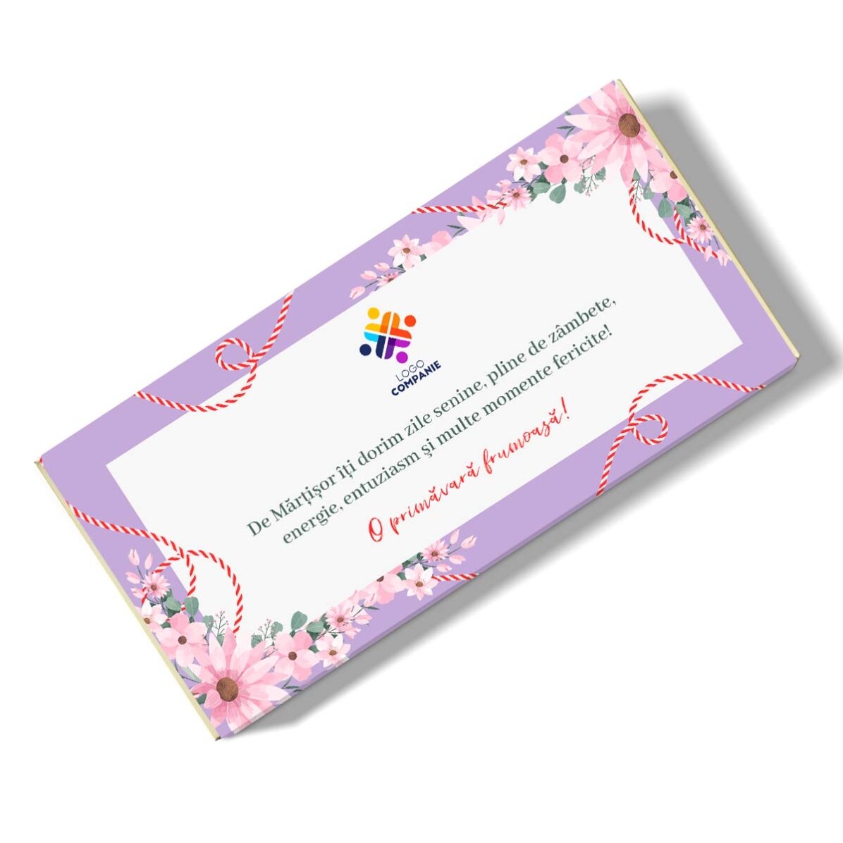 Chocolat personnalisé avec un message et un logo