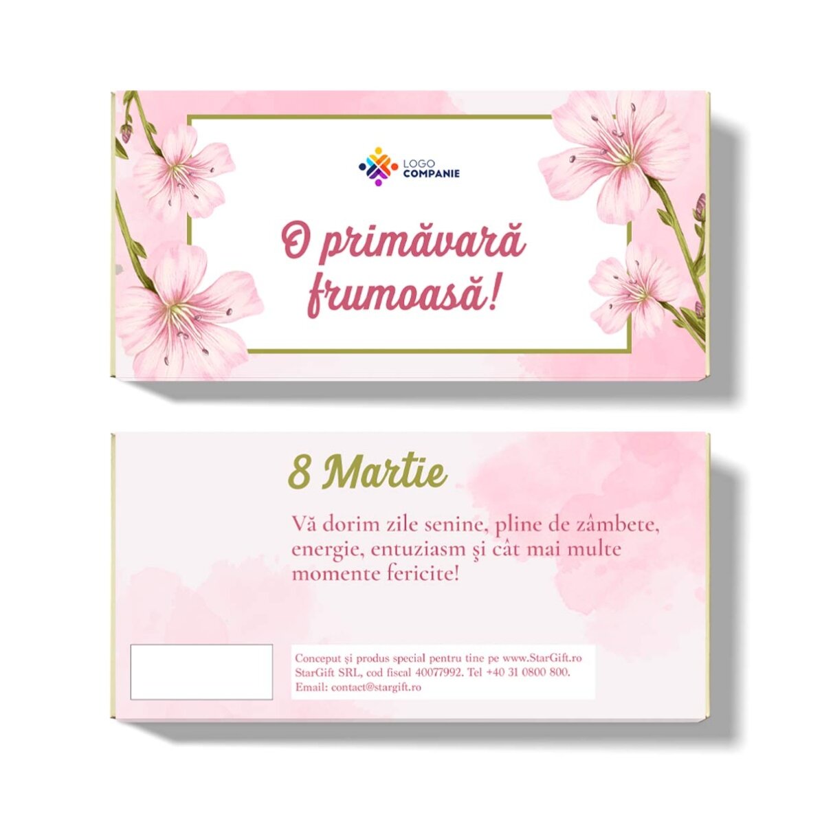 Chocolat personnalisé avec message et logo - Printemps
