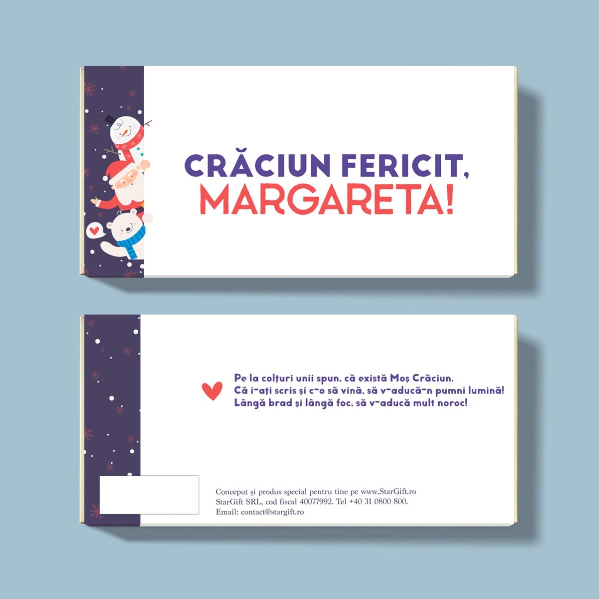 Chocolat personnalisé avec un nom et un message - Christmas friends