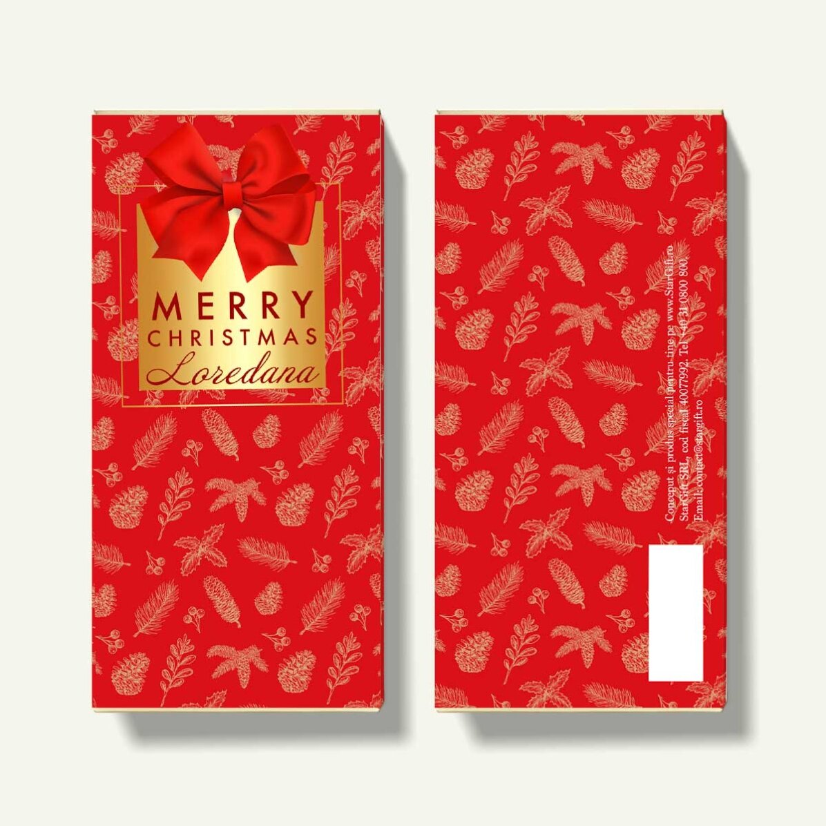 Chocolat personnalisé avec un nom et un message - Glamorous Christmas