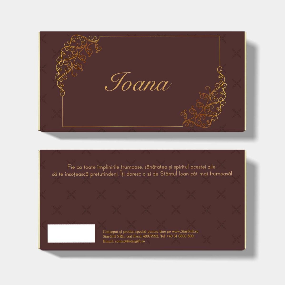 Chocolat personnalisé avec un nom et un message - Luxe
