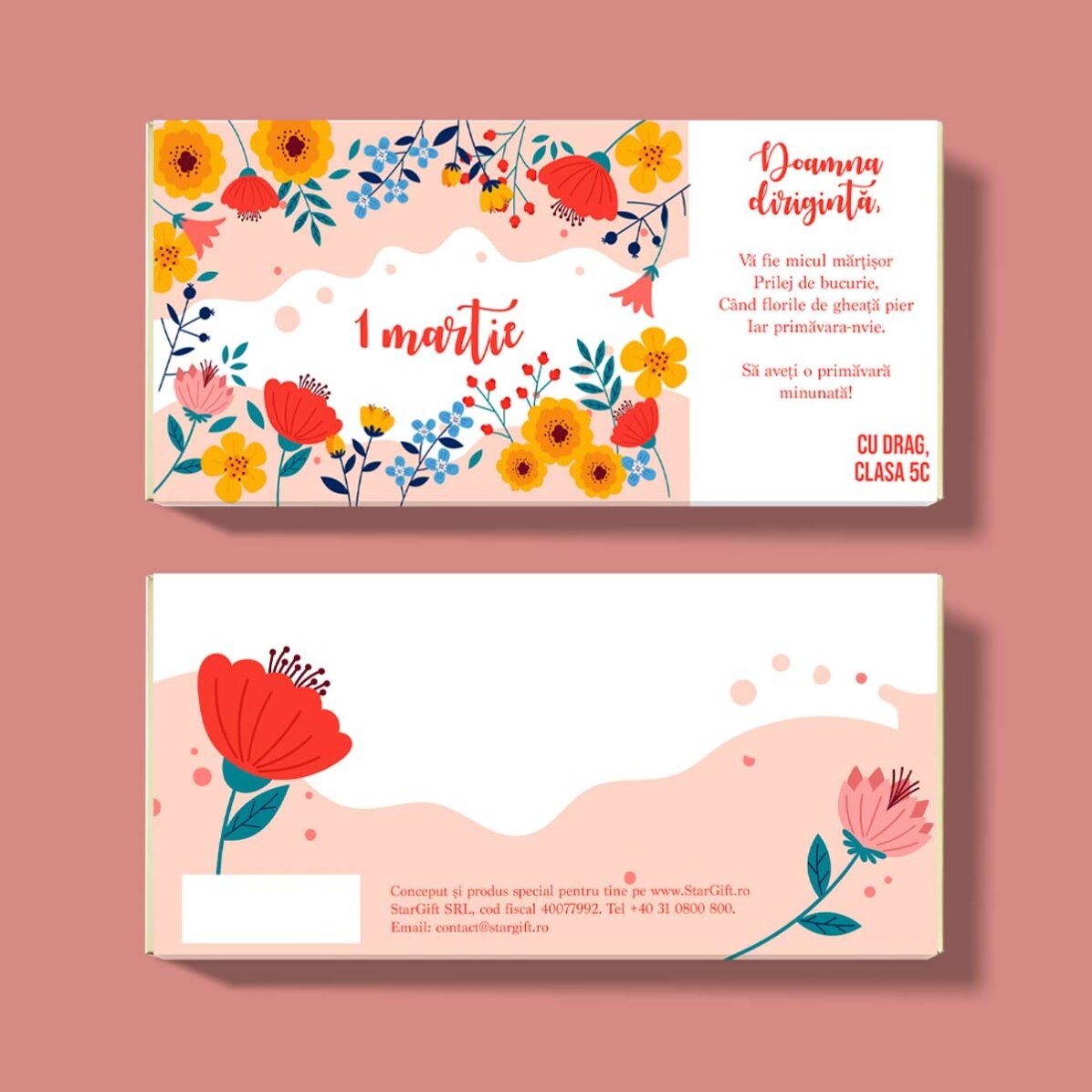 Chocolat personnalisé avec un message - 1er mars
