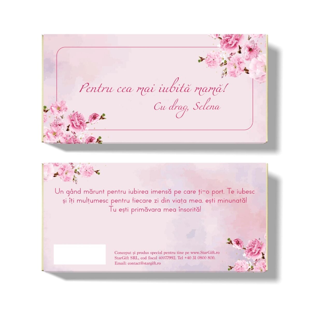 Chocolat personnalisé avec inscription - Cherry Blossom