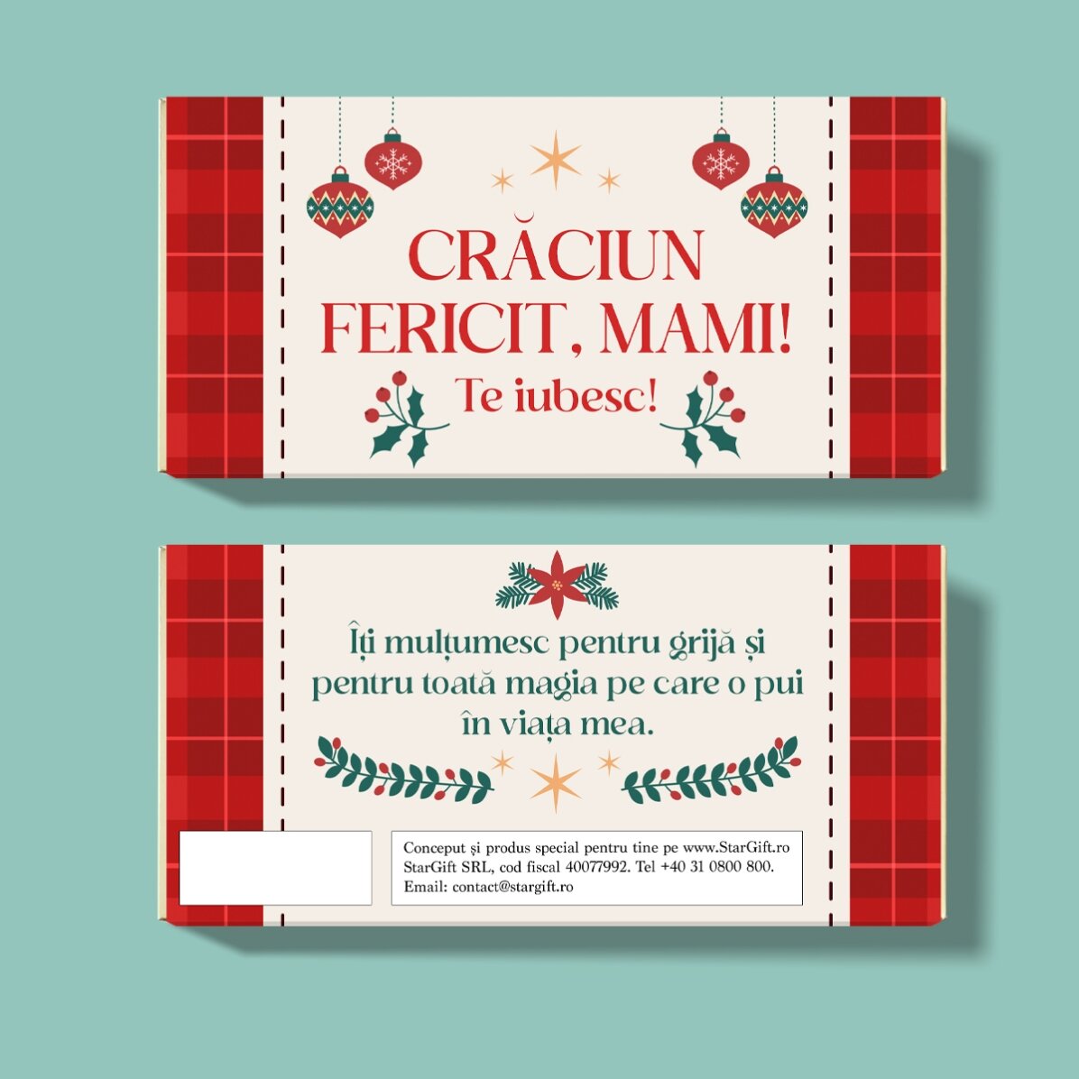 Chocolat personnalisé avec inscription : « Joyeux Noël ! »