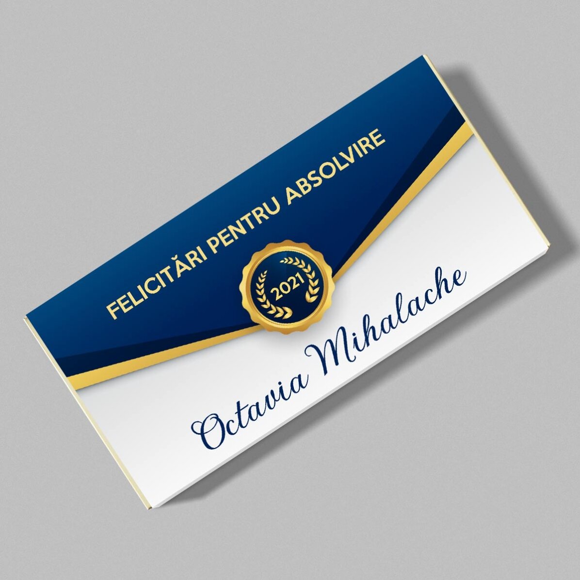 Chocolat personnalisé avec un message - Félicitations pour l