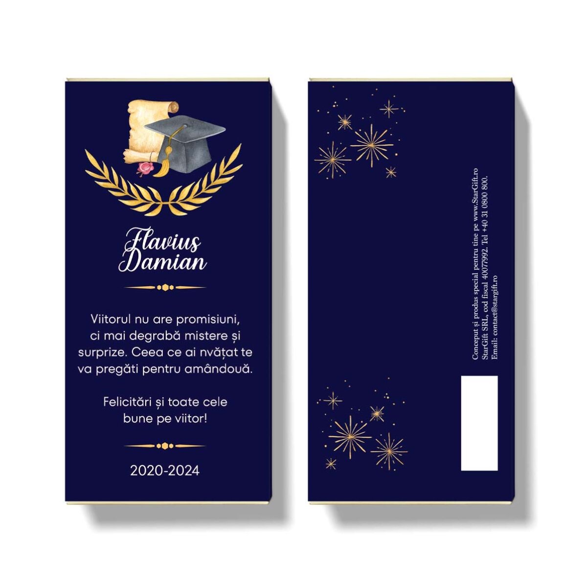 Chocolat personnalisé avec un message - Cartes de vœux