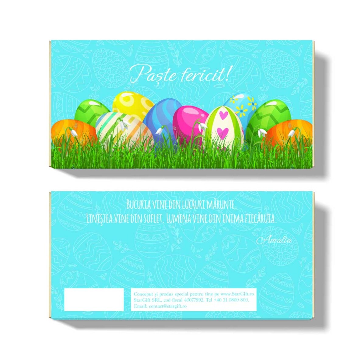 Chocolat personnalisé avec inscription - Joyeuses Pâques