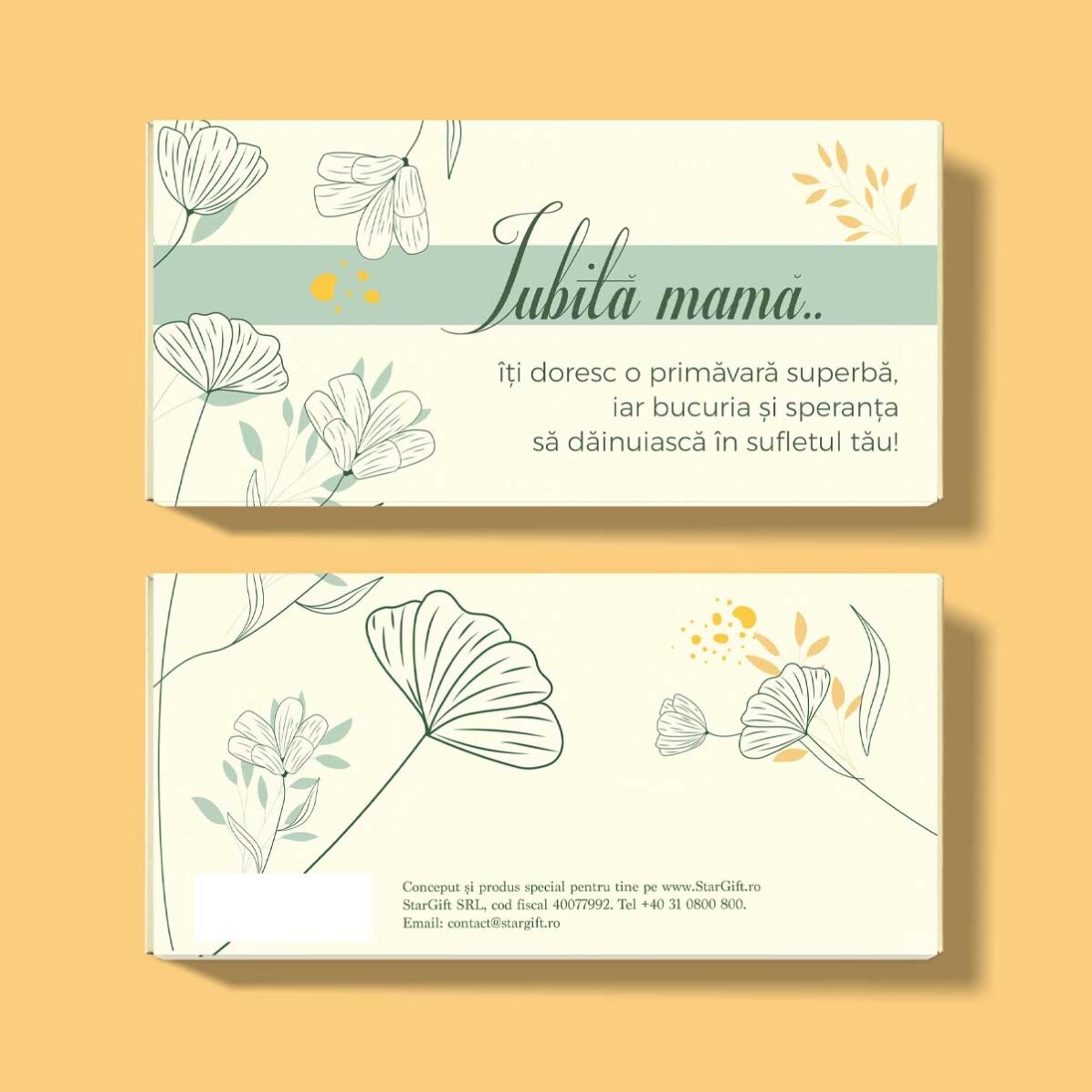 Chocolat personnalisé avec un message - « Ma maman chérie »