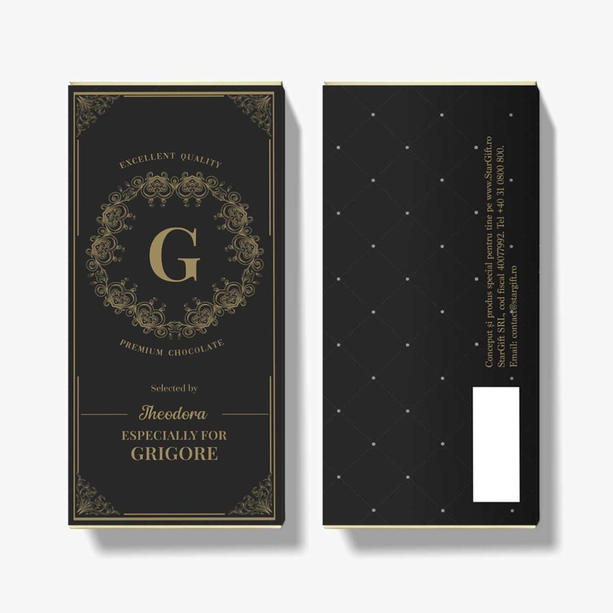Chocolat personnalisé avec un message - Monogramme