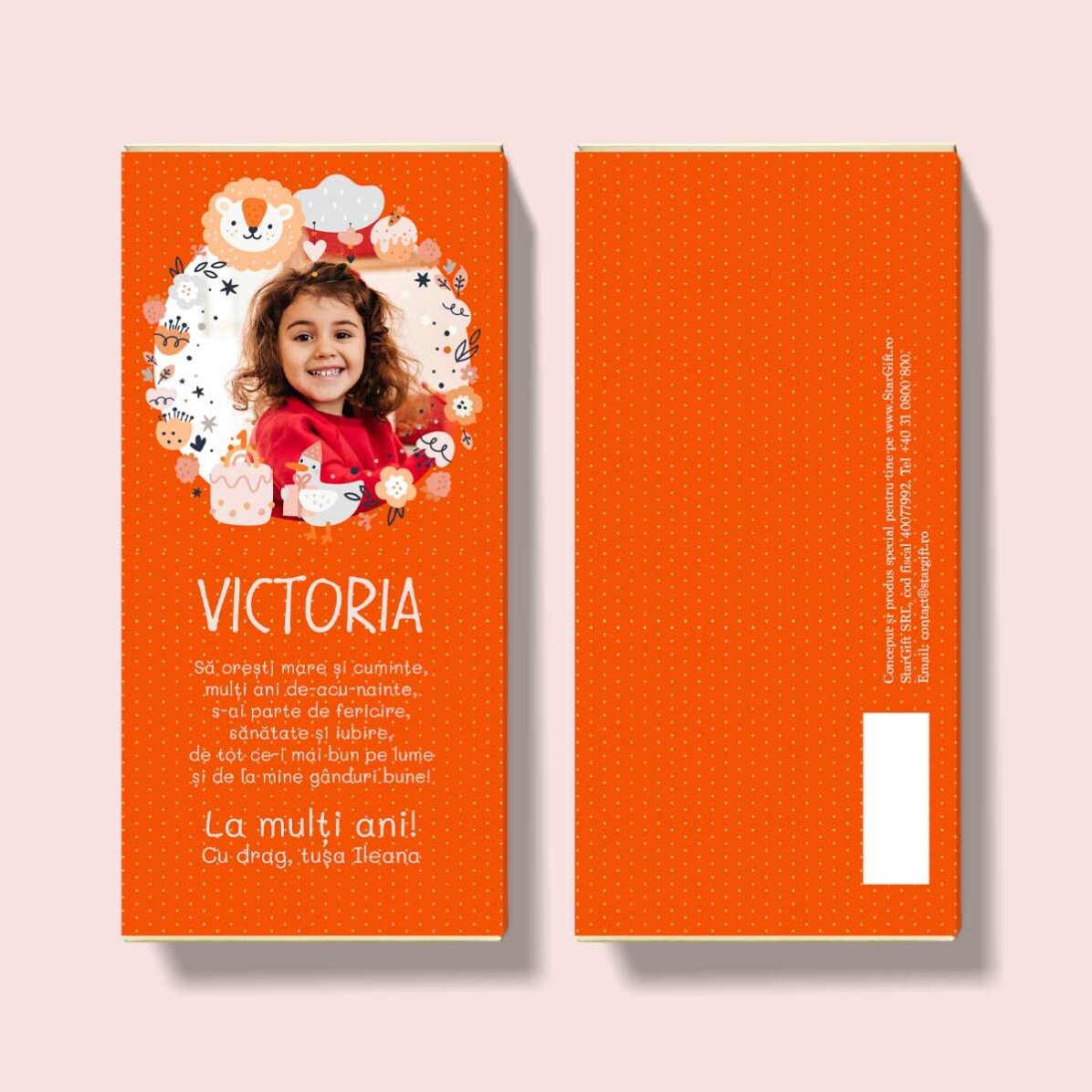 Chocolat personnalisé avec un message pour les enfants - Animaux mignons