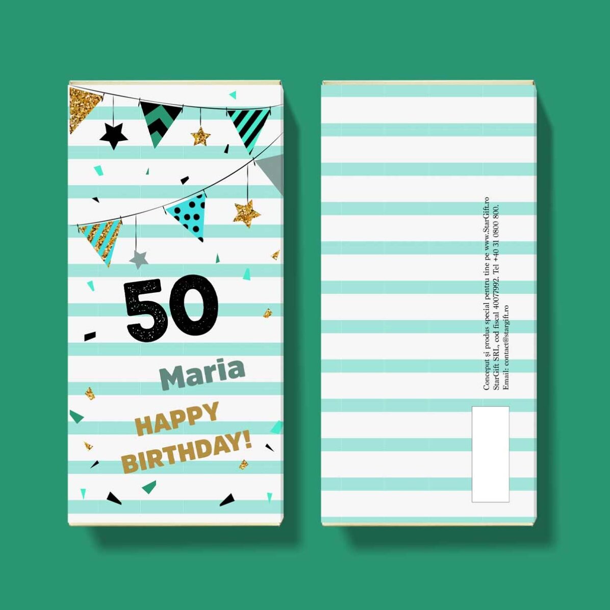 Chocolat personnalisé avec un message pour un anniversaire - Cadeau d