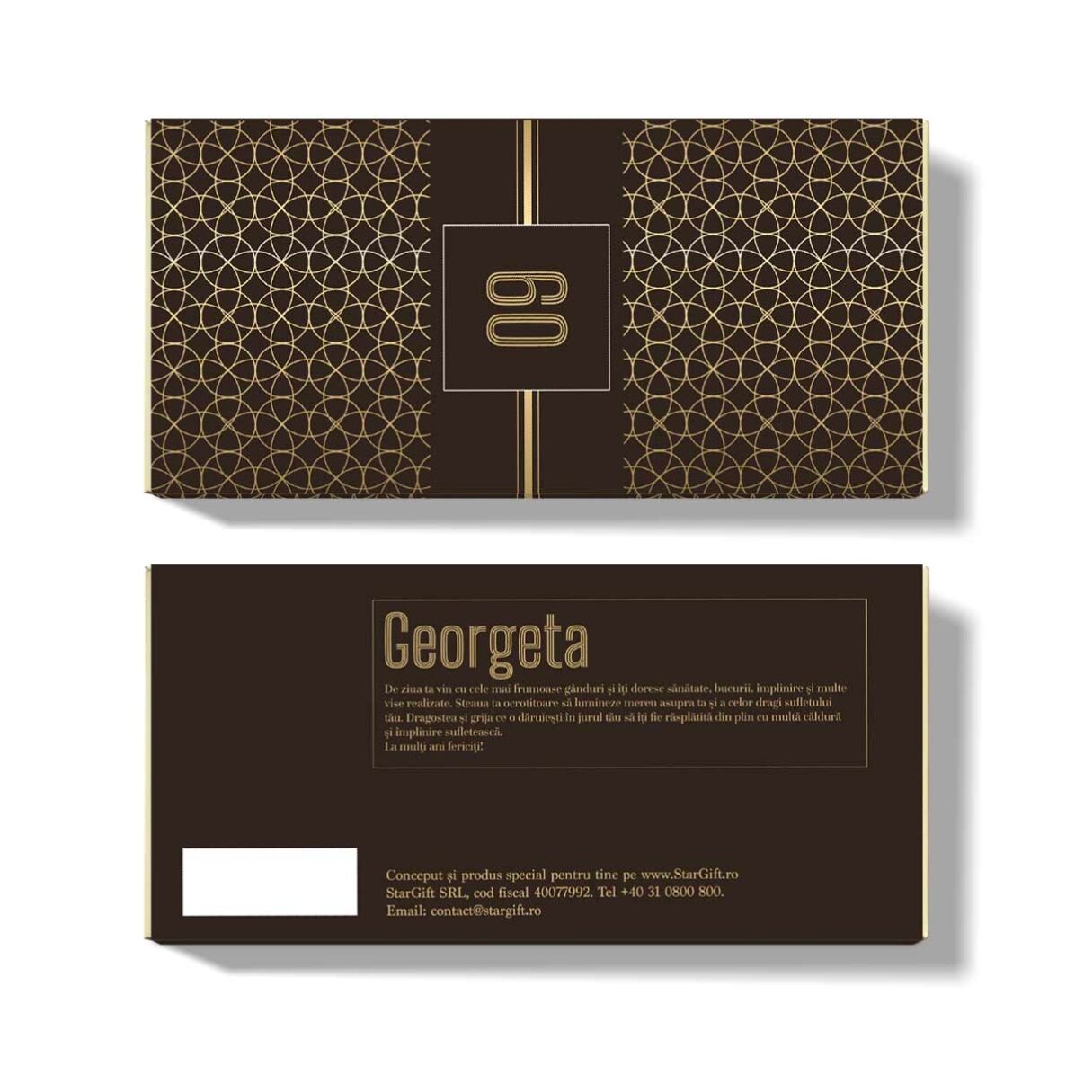 Chocolat personnalisé avec un message pour un anniversaire - Gold