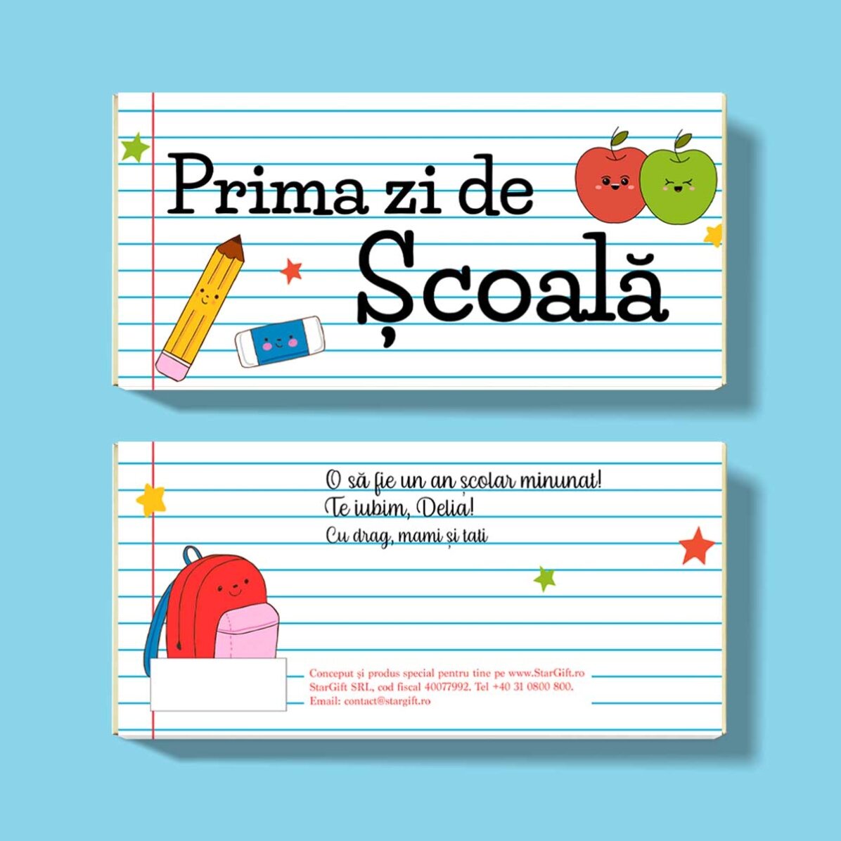 Chocolat personnalisé avec un message - Premier jour d