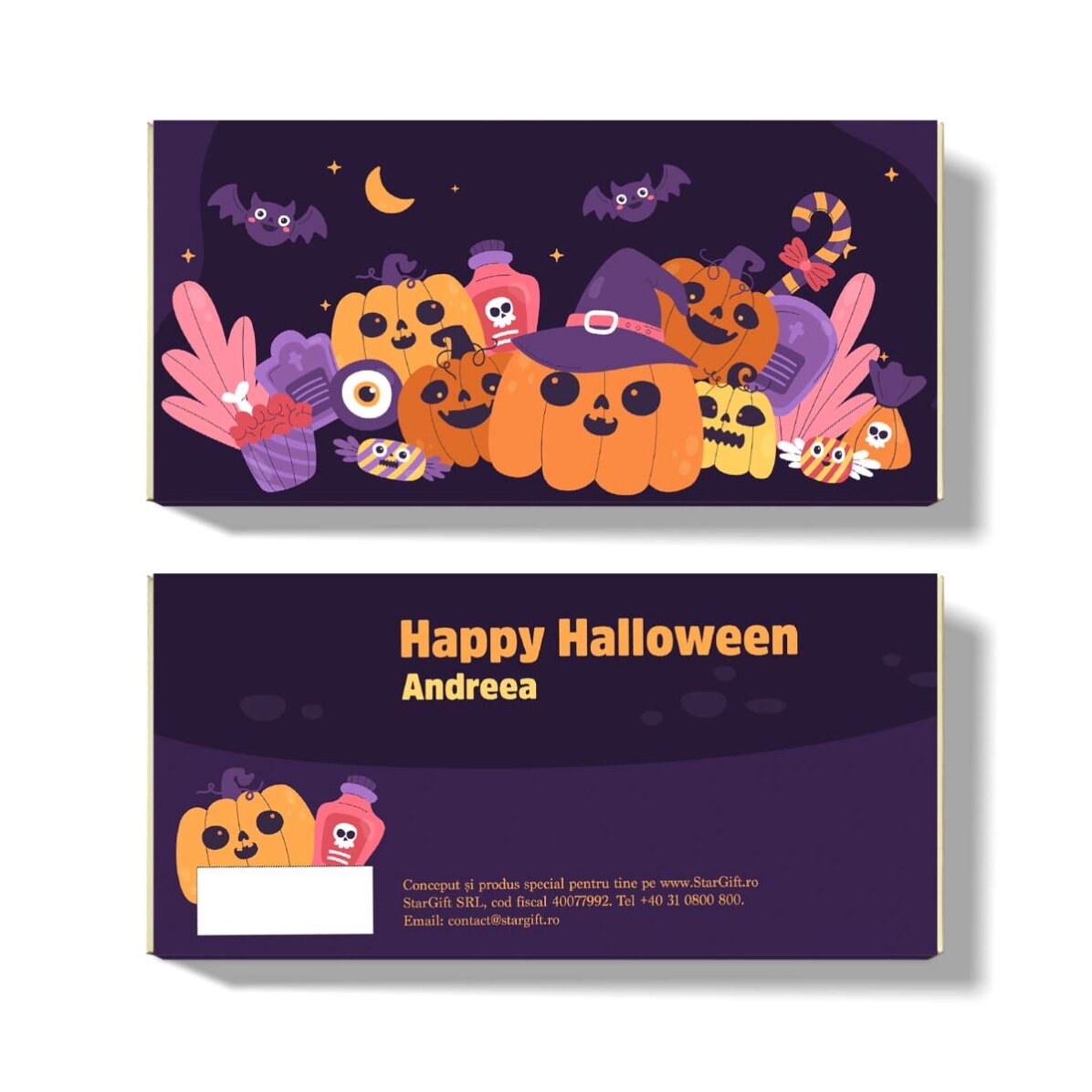 Chocolat personnalisé avec un message - Pumpkin