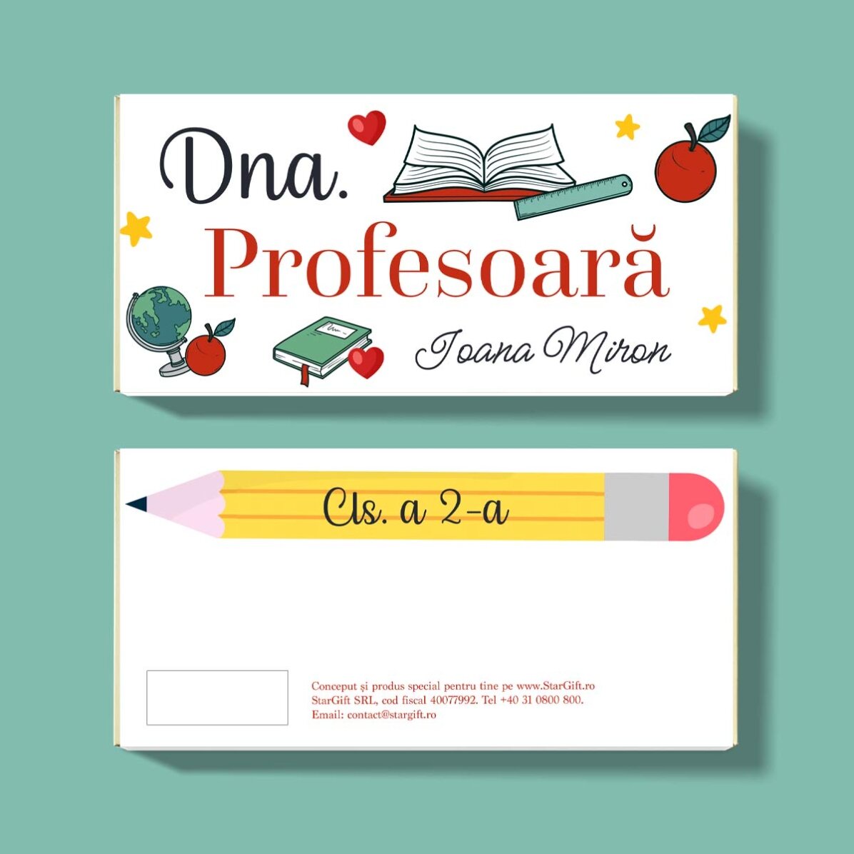 Chocolat personnalisé avec un message - École