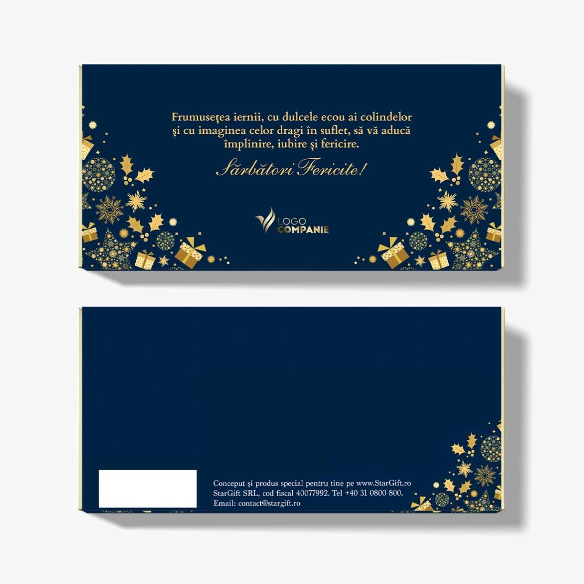 Chocolat personnalisé avec texte et logo - Histoire de Noël