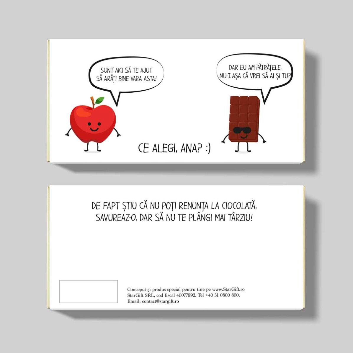 Chocolat personnalisé avec un message - Versus