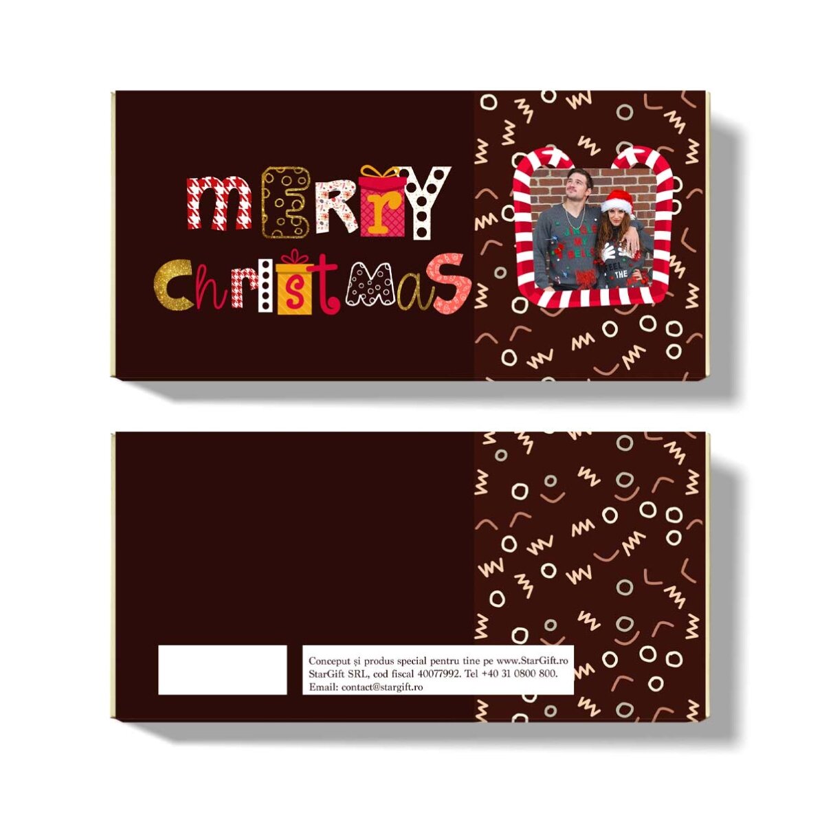 Chocolat personnalisé pour Noël - Merry Christmas