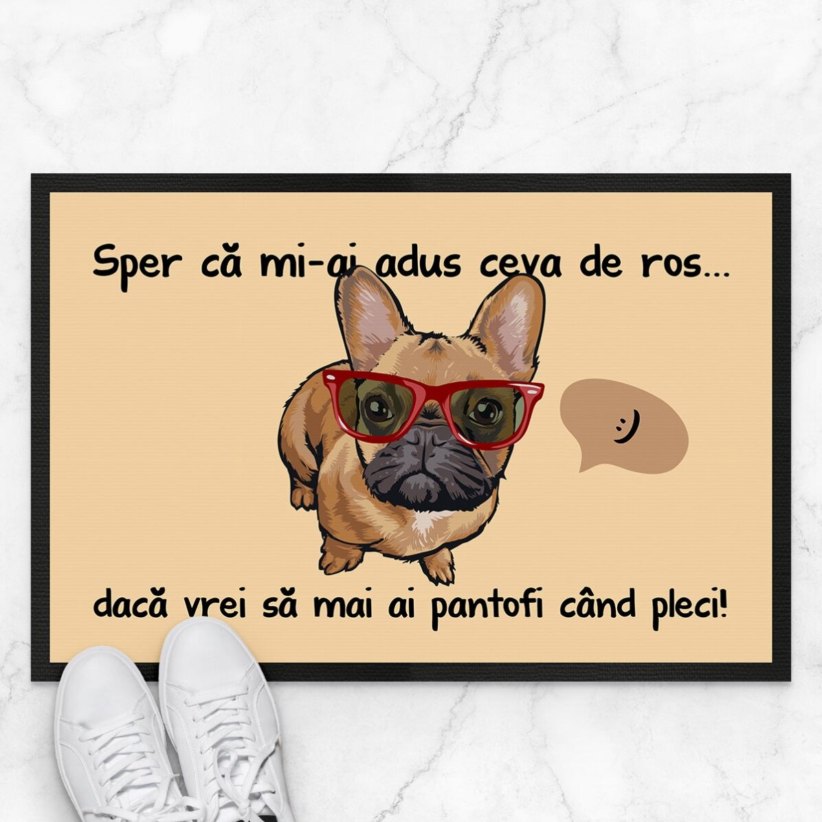 Paillasson personnalisé avec inscription - Chien rigolo