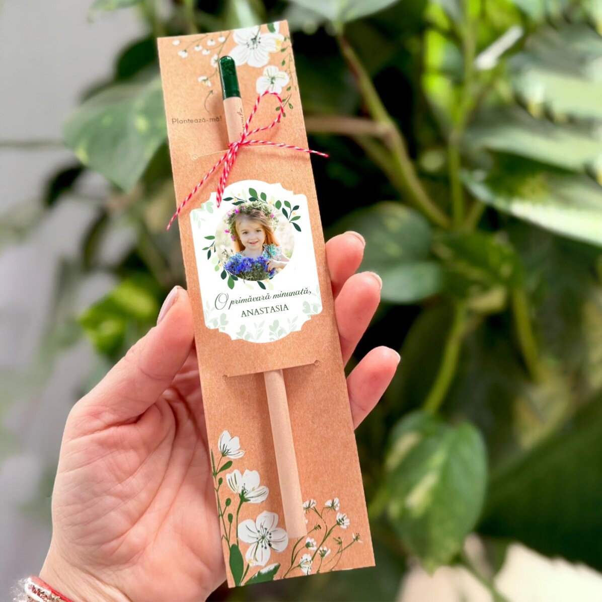 Crayon à planter personnalisé avec photo et message - Un merveilleux printemps