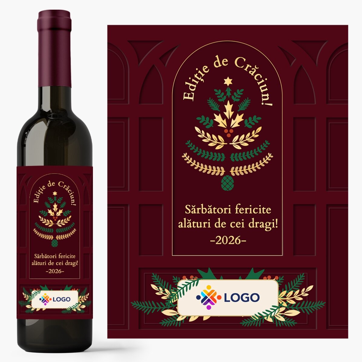 Coffret cadeau - Édition de Noël avec des produits personnalisés avec un logo et un message