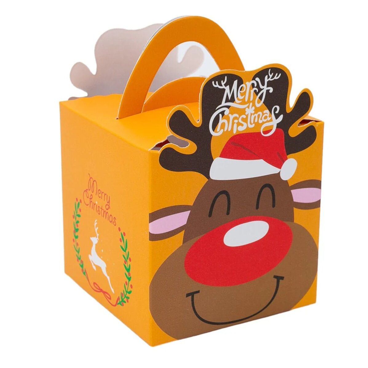 Coffret cadeau contenant des boules de Noël, des bonbons, des décorations et d