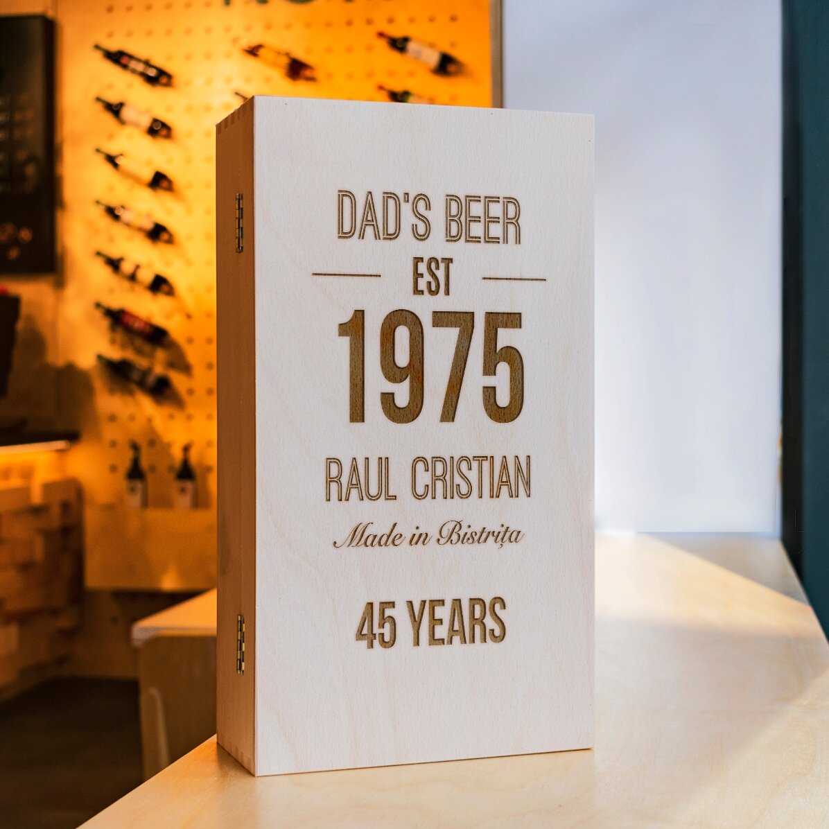 Caisse à bière personnalisée pour trois bouteilles - Fabriquée en...