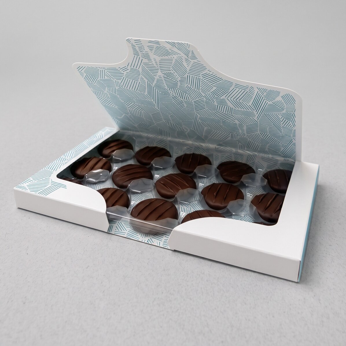 Boîte de bonbons à la crème personnalisée avec un logo et un message - Joyeuses fêtes !