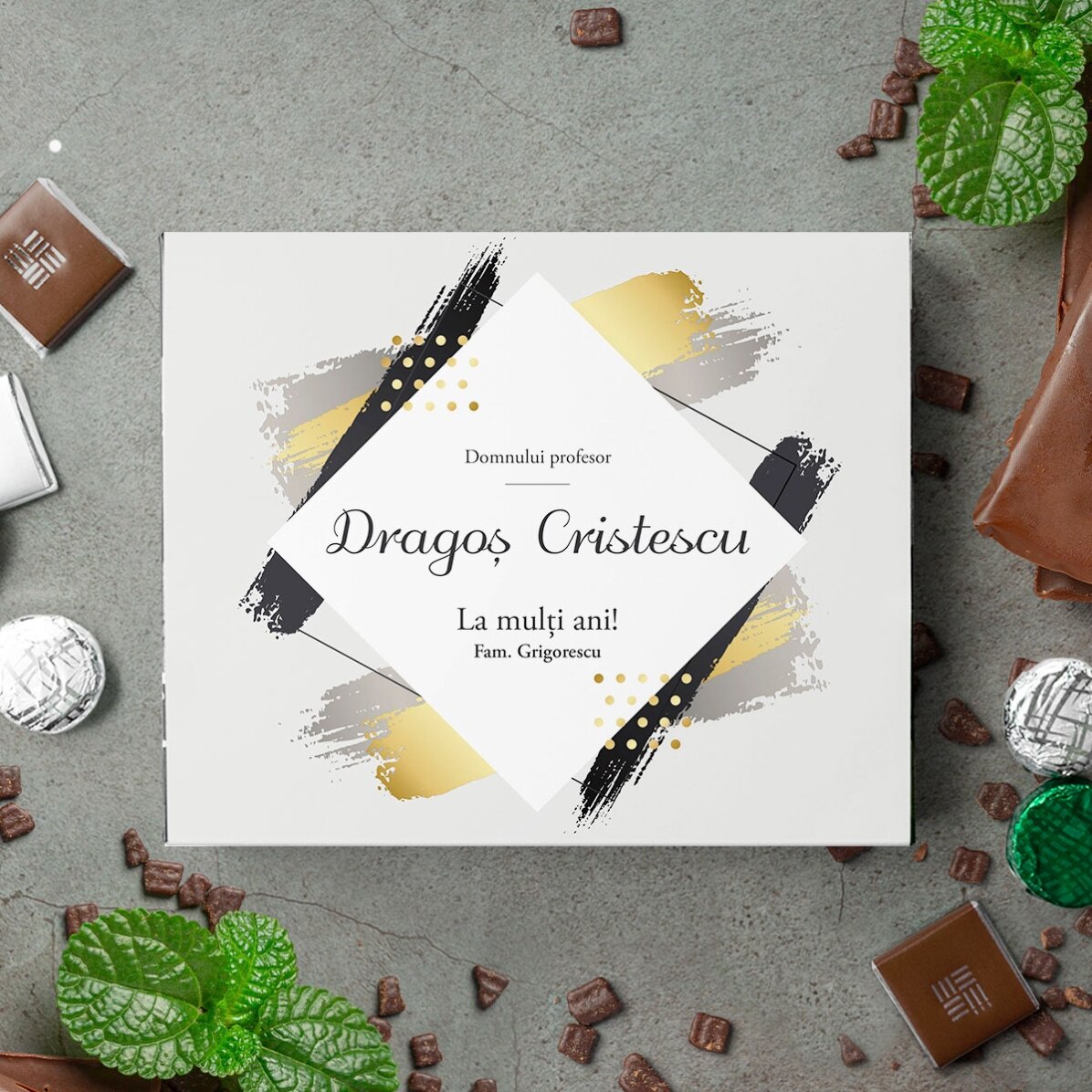 Boîte de bonbons personnalisée avec un message pour lui - Joyeux anniversaire !