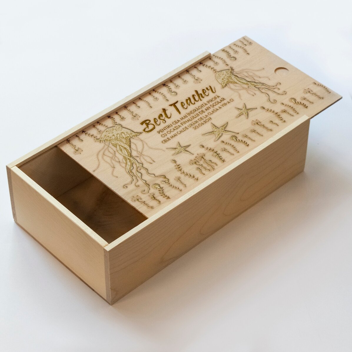 Coffret cadeau personnalisé en bois avec message - Best...