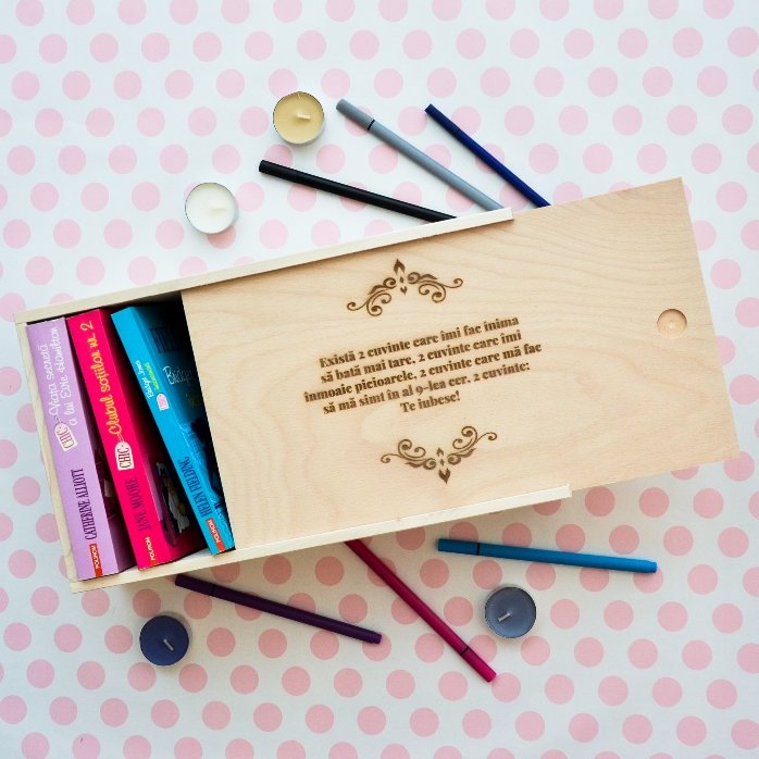 Coffret cadeau personnalisé en bois avec message