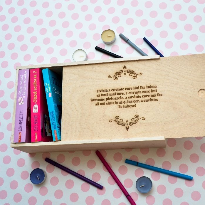 Coffret cadeau personnalisé en bois avec message