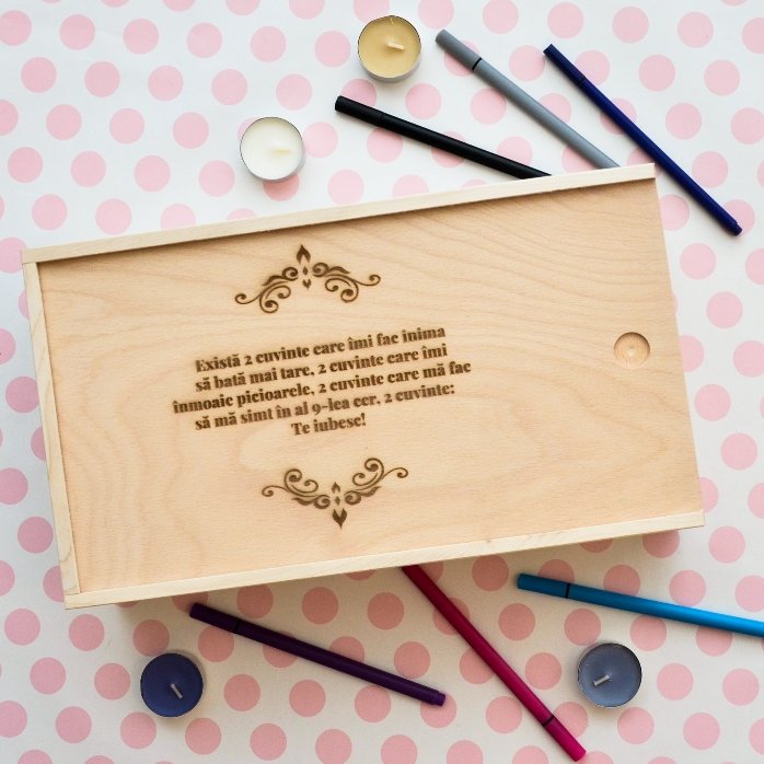 Coffret cadeau personnalisé en bois avec message