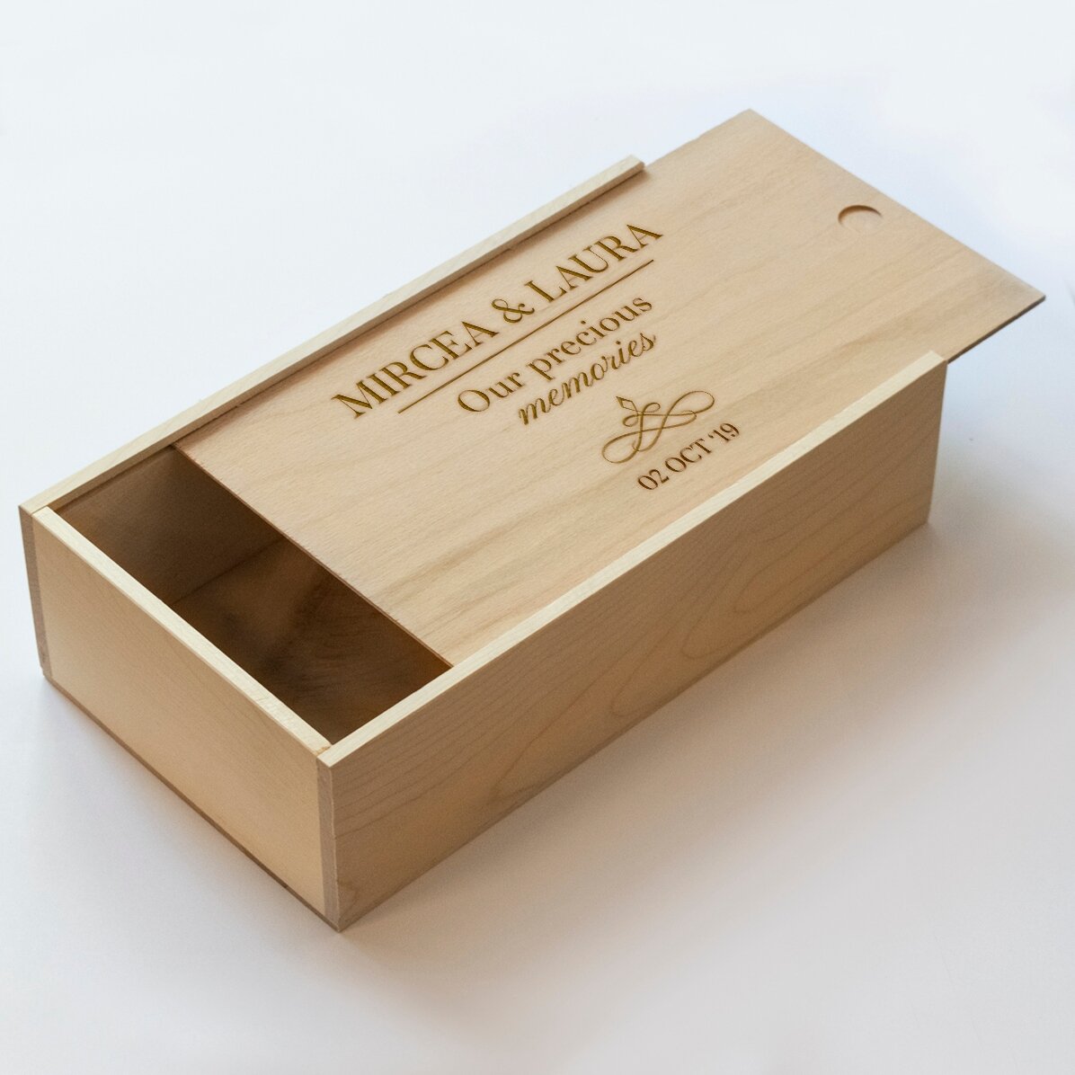 Coffret cadeau personnalisé en bois - Memories