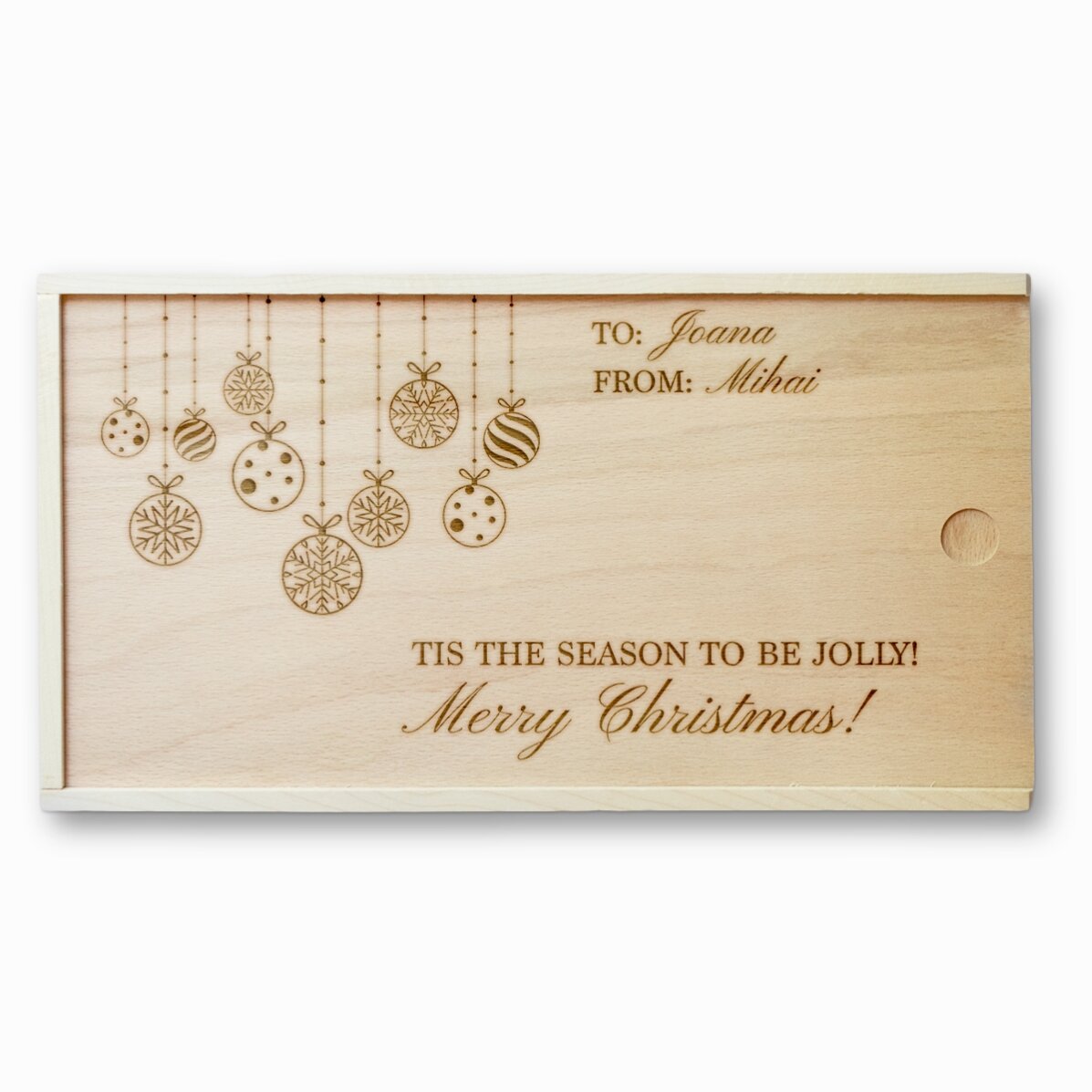 Coffret cadeau personnalisé en bois - « To me, from you »