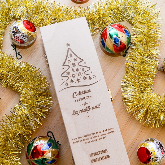 Caisse de vin personnalisée - Joyeux Noël et bonne année !
