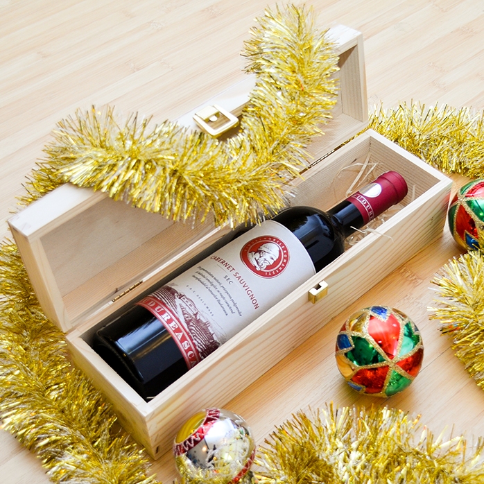 Caisse de vin personnalisée - Joyeux Noël et bonne année !