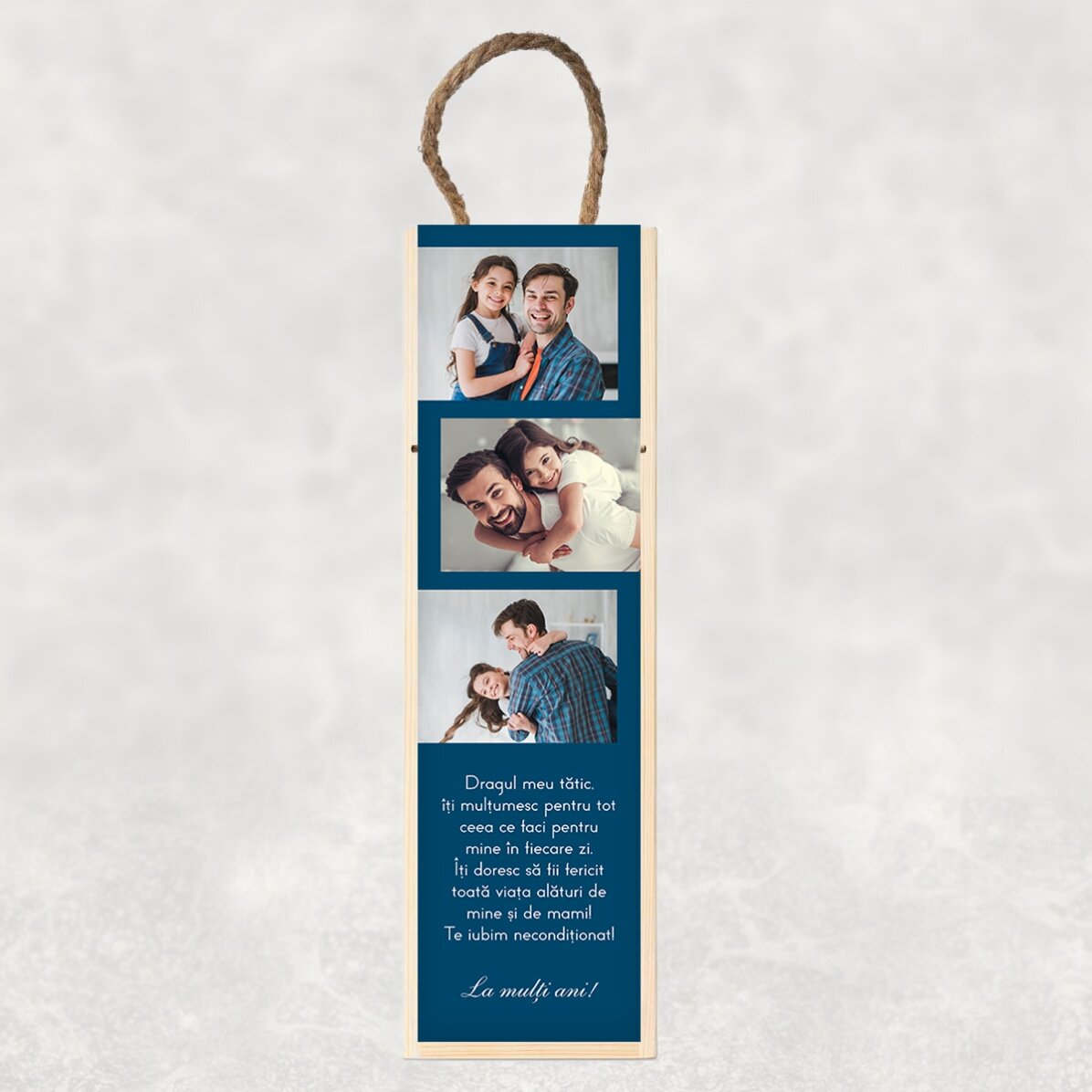 Coffret de vin personnalisé avec 3 photos et un message pour vos proches