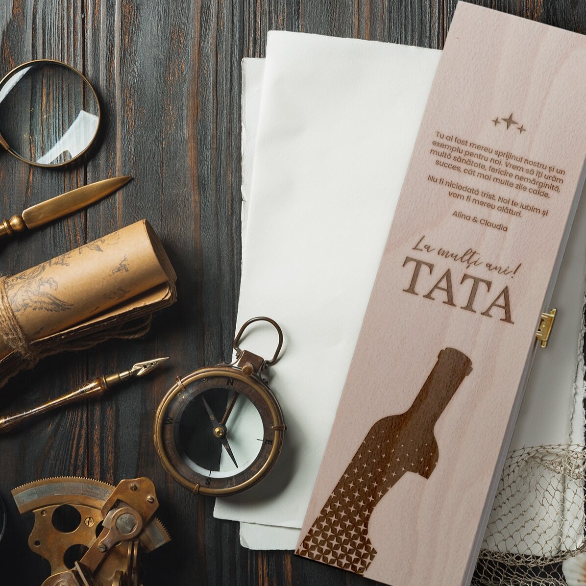 Coffret de vin personnalisé avec un message - TATA