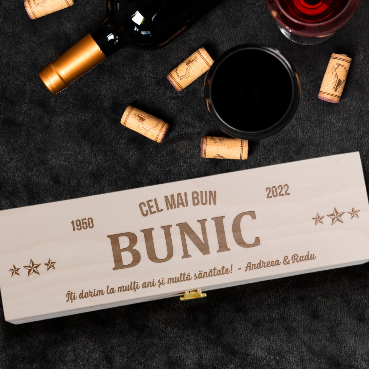 Coffret de vin personnalisé avec message - The best