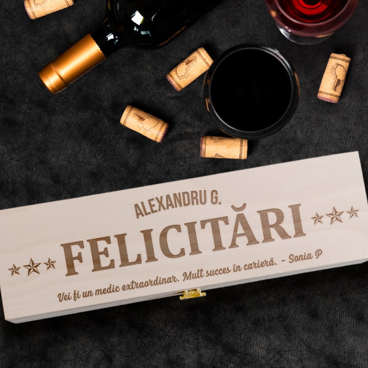 Coffret de vin personnalisé avec message - The best