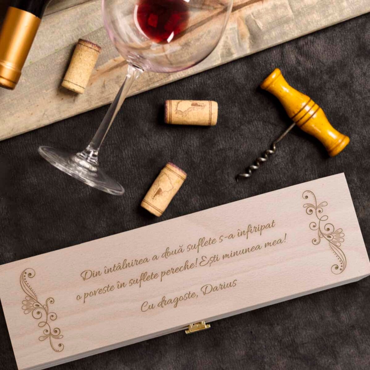 Coffret de vin personnalisé avec un message - Mes plus belles pensées