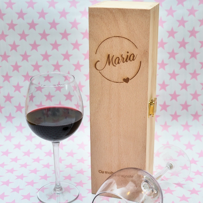 Coffret de vin personnalisé avec un nom et un texte