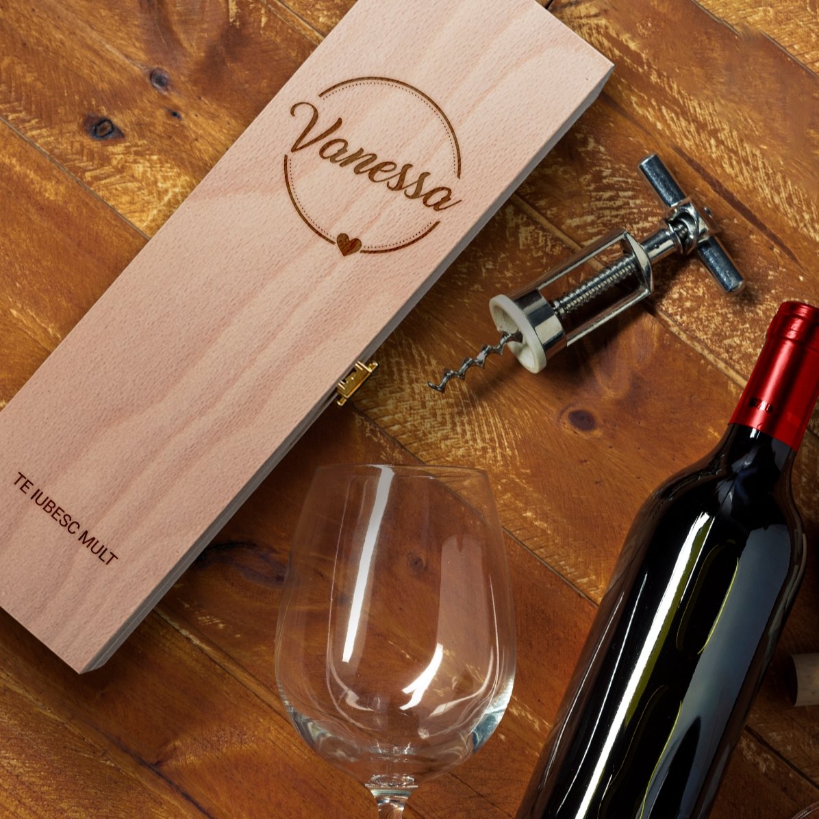 Coffret de vin personnalisé avec un nom et un texte
