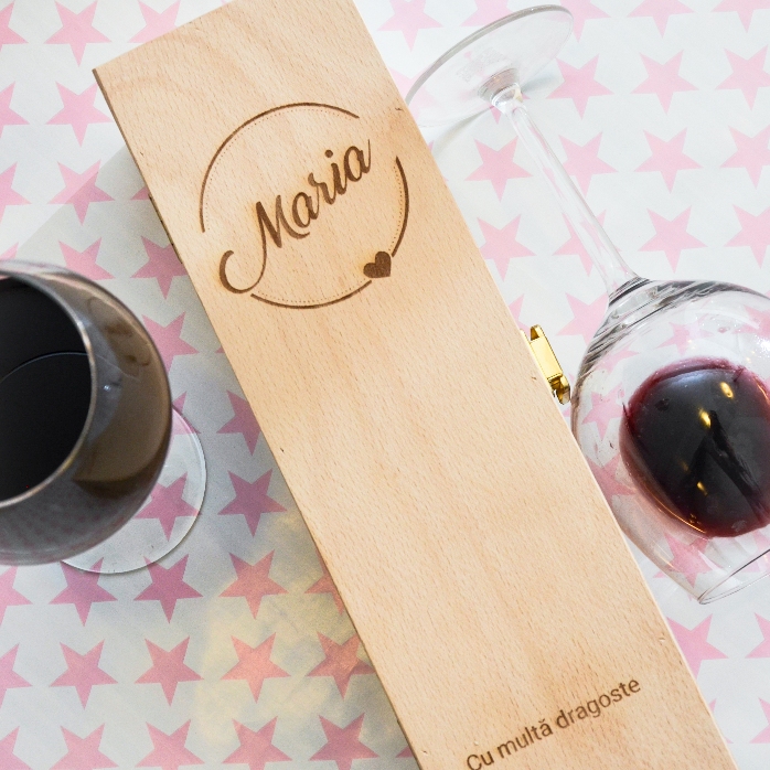 Coffret de vin personnalisé avec un nom et un texte