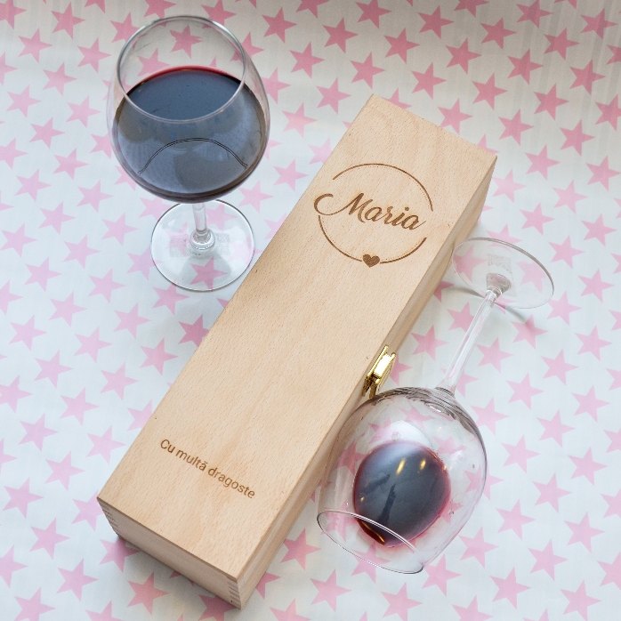 Coffret de vin personnalisé avec un nom et un texte